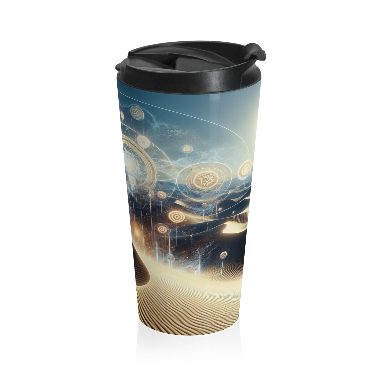 Celestial Observations in Vermilion and Indigo - Travel Mug