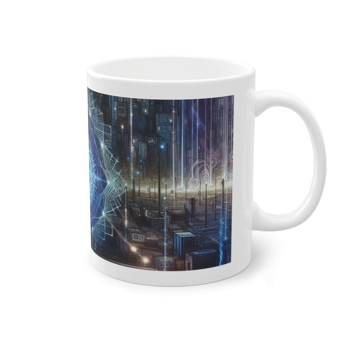 The Astronomer's Midnight Canvas - Ceramic Mug
