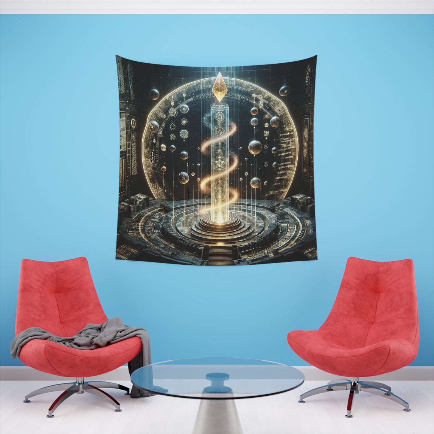 Alchemy of Celestial Enlightenment: A 1600s Astronomical Canvas - Tapestry