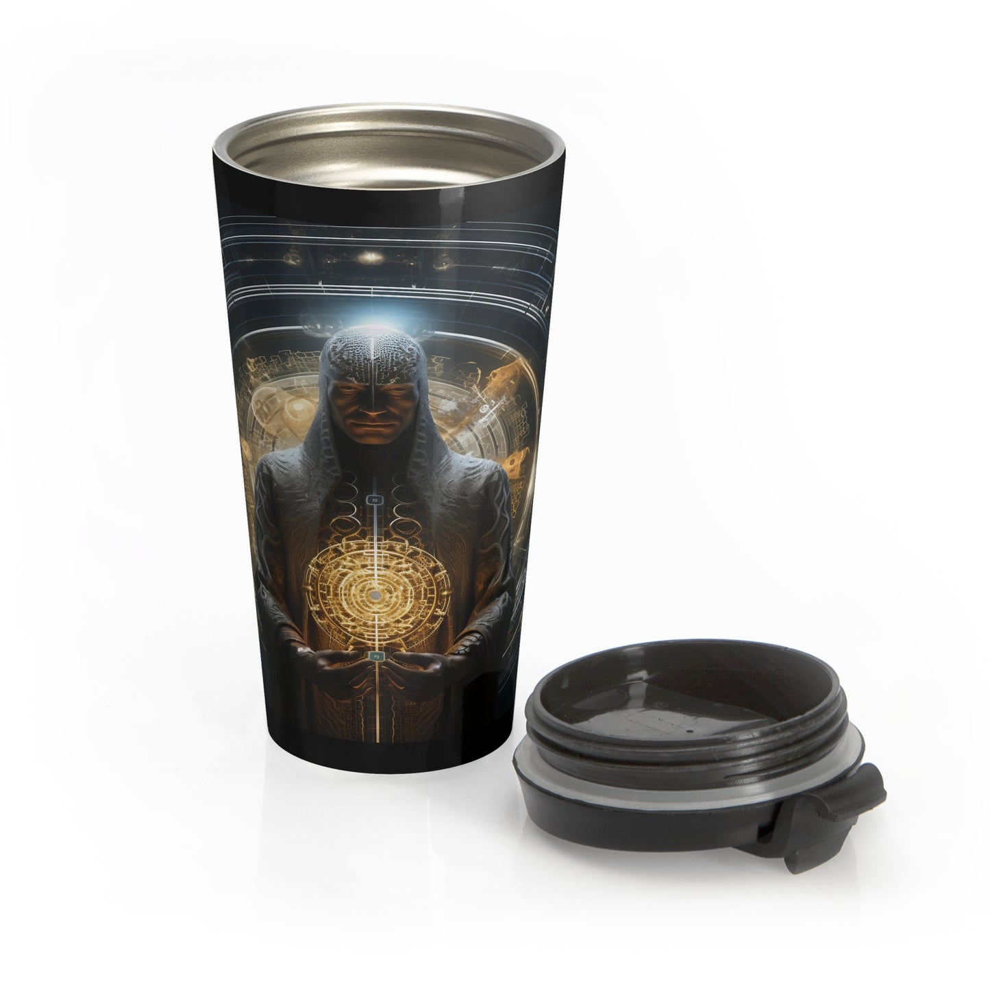 "The World Ablaze: Electricity and Nature" - Travel Mug