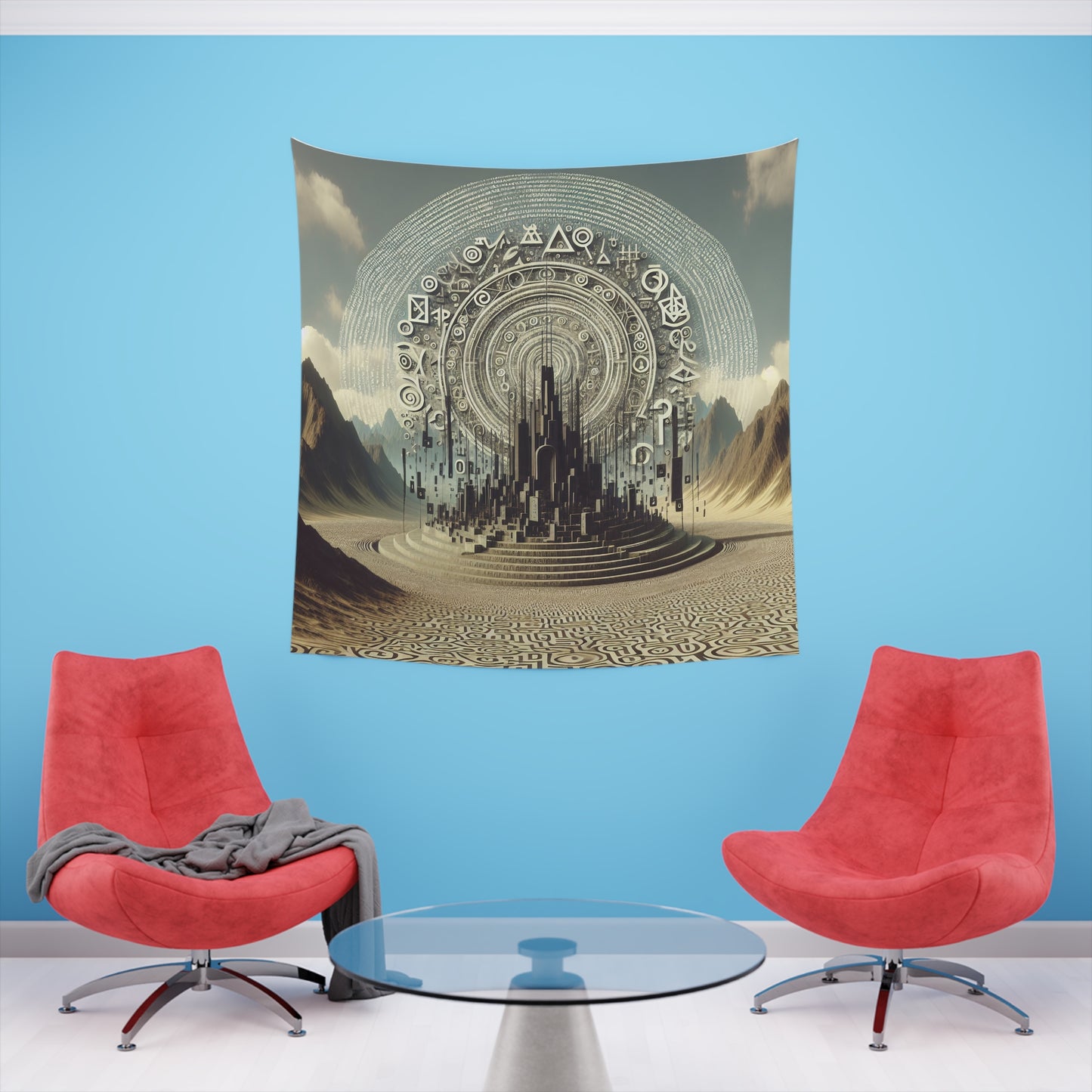 Celestial Chiaroscuro: A Cosmic Allegory - Tapestry