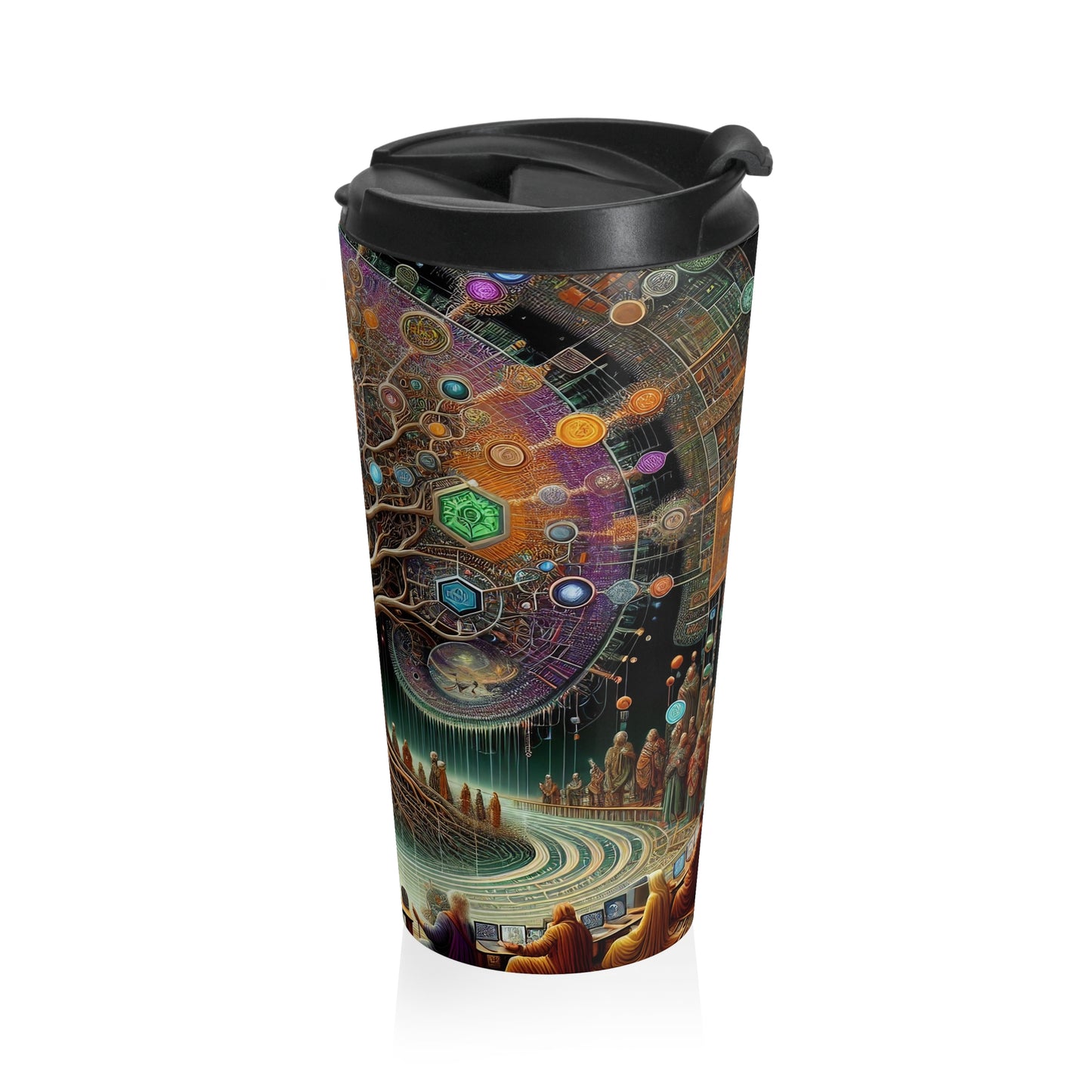 Celestial Harmony: A Fusion of Art and Science - Travel Mug