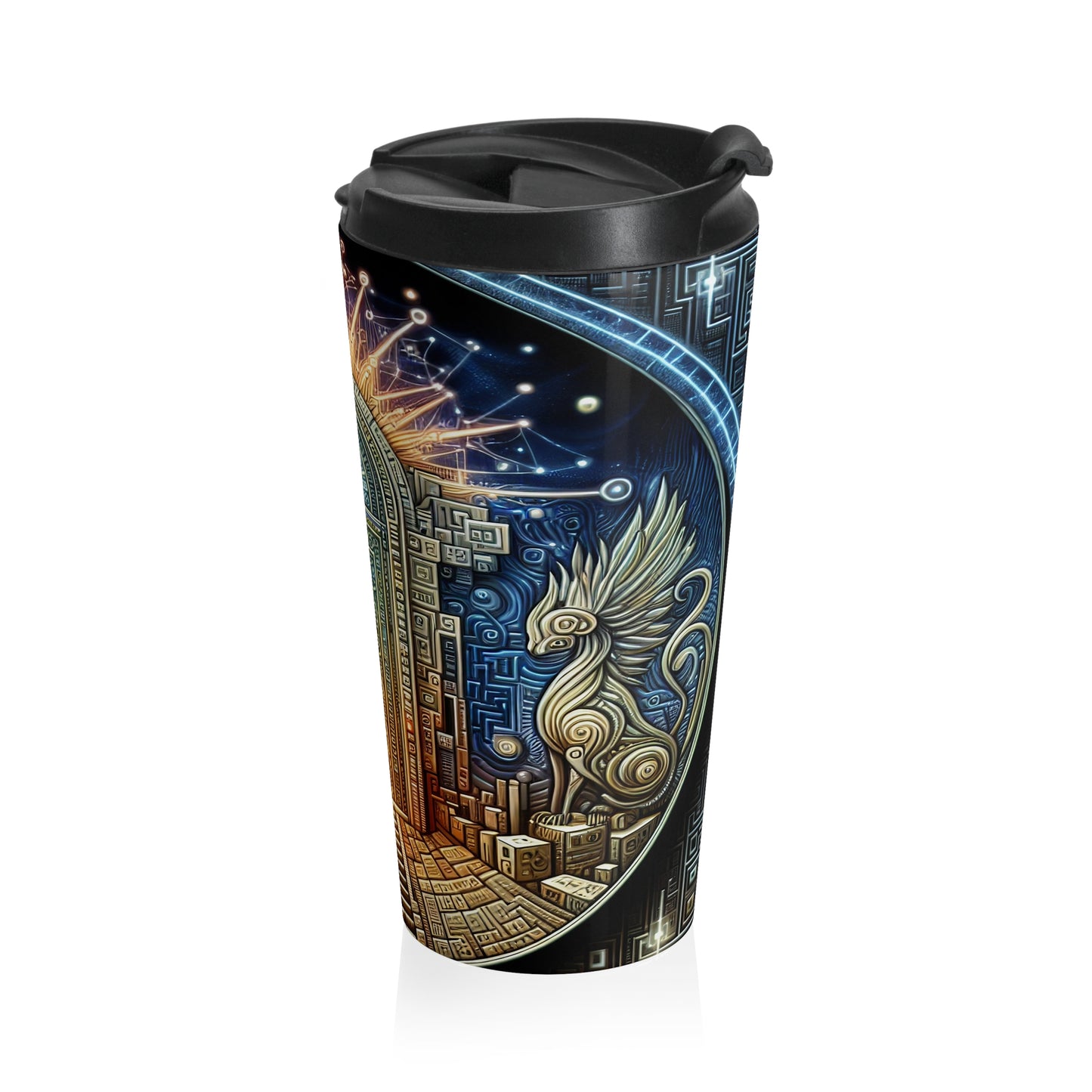 Alchemy of Enlightenment: A Celestial Dance - Travel Mug