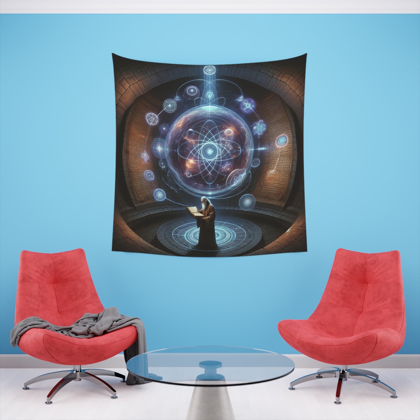 Voyage of the Alchemical Cosmos: A Masterpiece in Oils - Tapestry