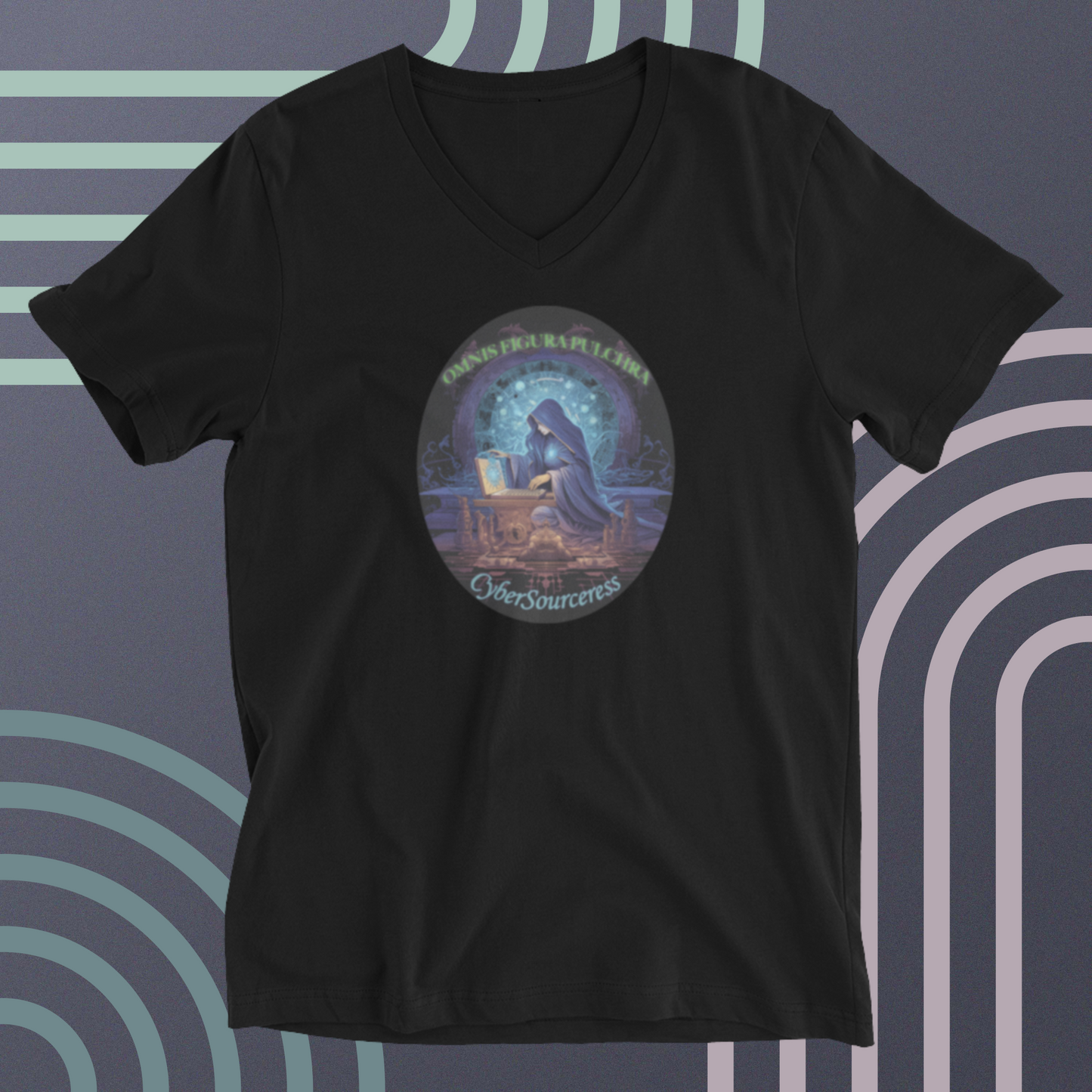CyberSorceress Short Sleeve V-Neck T-Shirt