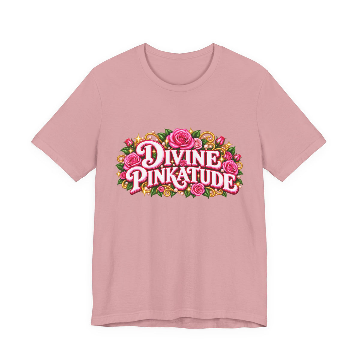 Divine Pinkatude (Pink Attitude) Short Sleeve Tee Crew-Neck