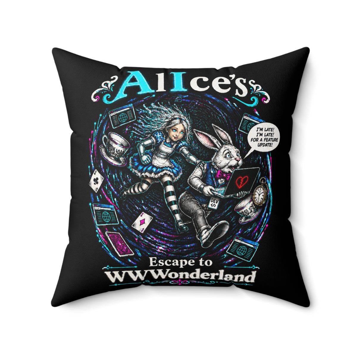AlIce's Escape to WWWonderland – Pillow Case