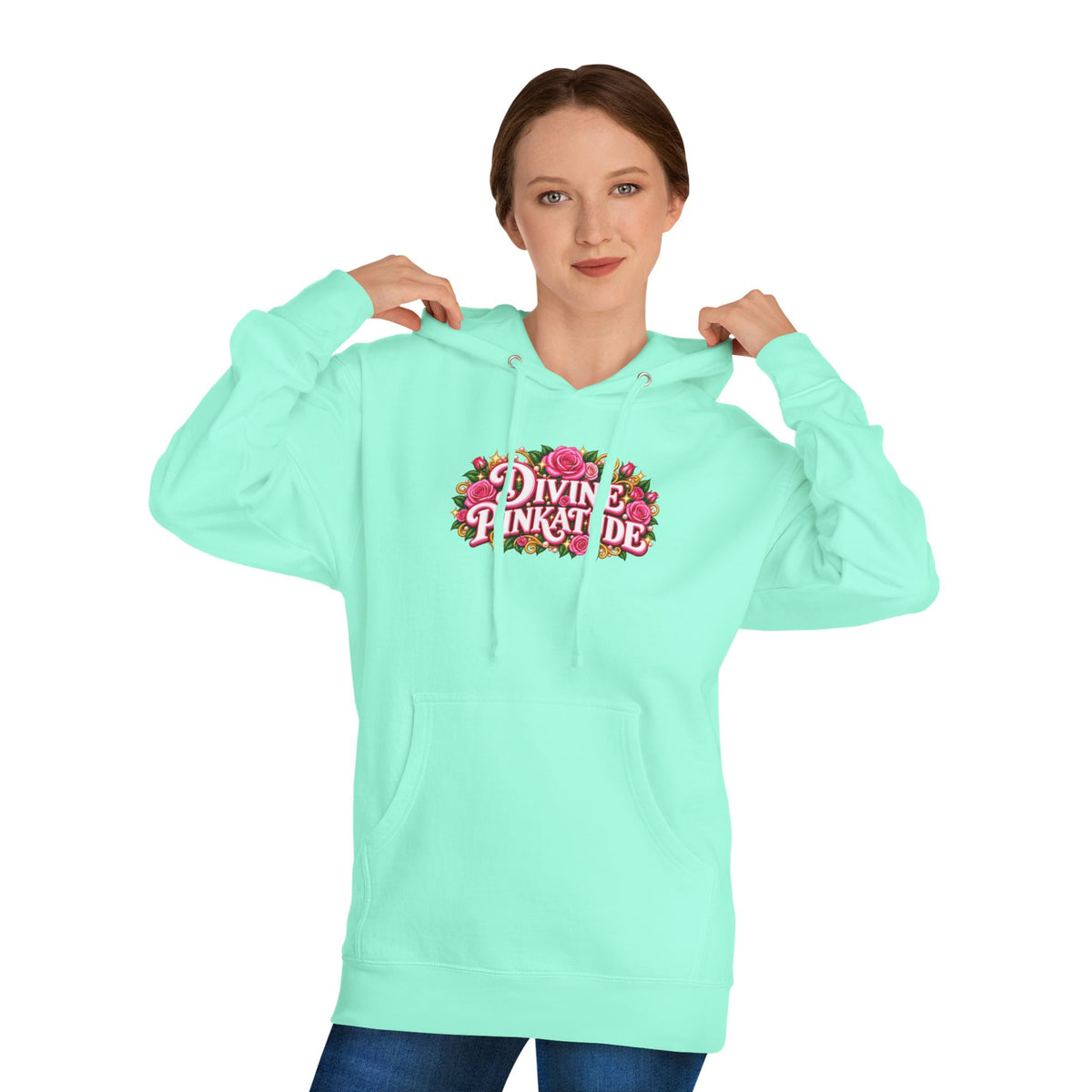 Hoodie — Divine Pinkatude Floral Logo Pullover