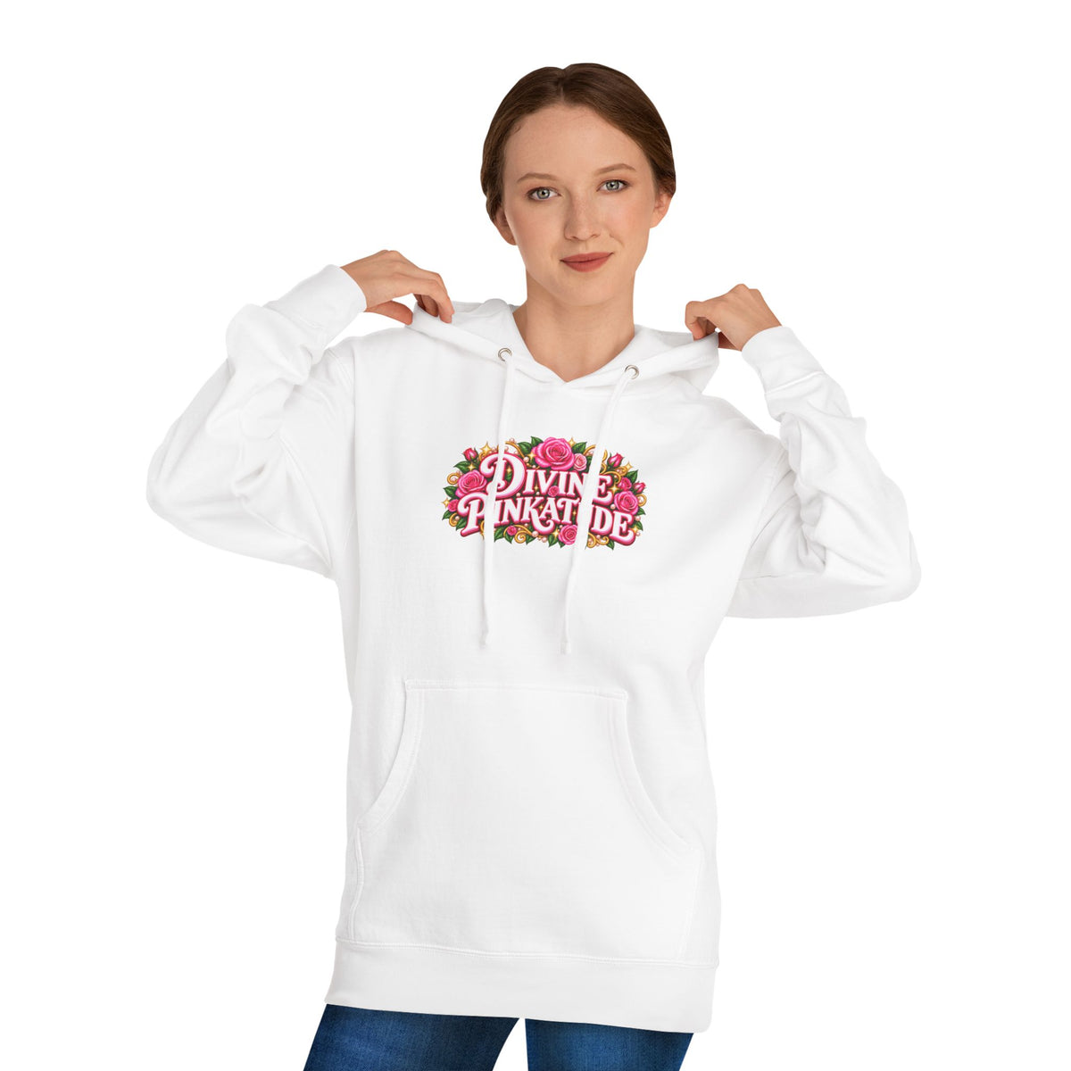 Hoodie — Divine Pinkatude Floral Logo Pullover