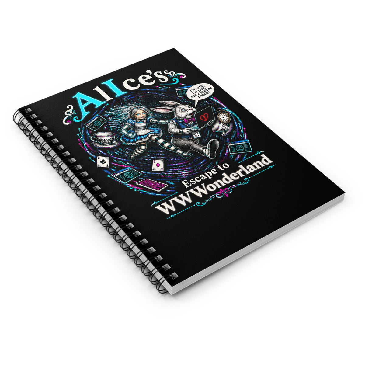 AlIce's Escape to WWWonderland – Spiral Notebook
