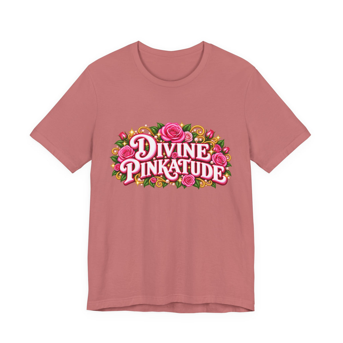 Divine Pinkatude (Pink Attitude) Short Sleeve Tee Crew-Neck