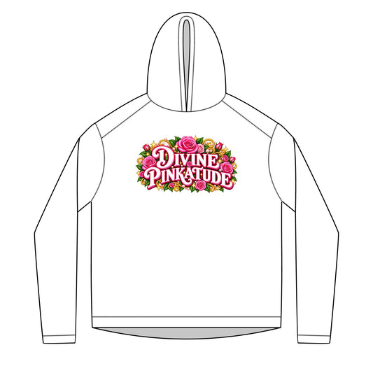 Divine Pinkatude Hoodie — Floral Retro Graphic Pullover